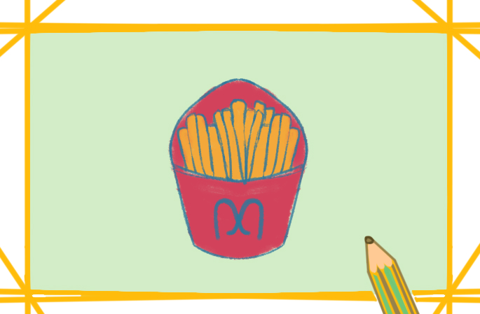 快餐之薯条简笔画教程步骤图片