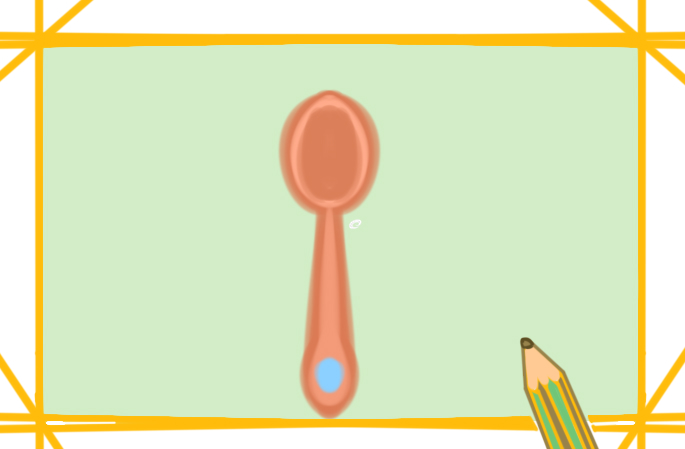 简约的勺子上色简笔画图片教程步骤