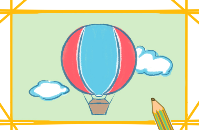 空中的热气球简笔画要怎么画