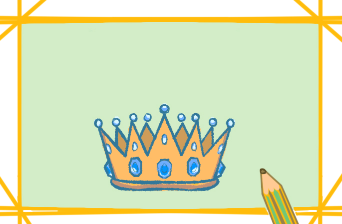 漂亮璀璨的皇冠上色简笔画原创教程步骤图