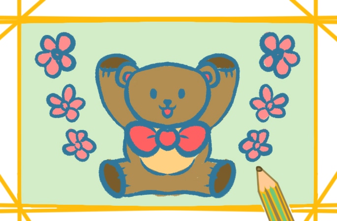 可爱的玩具熊简笔画教程步骤图片
