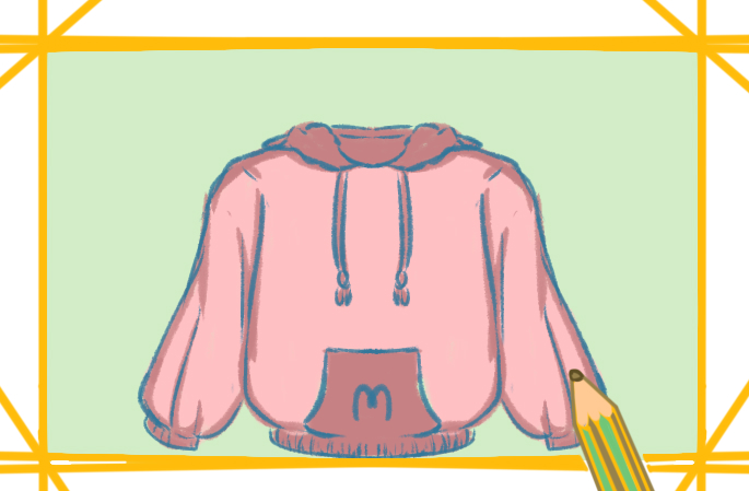 藕粉色的卫衣简笔画教程步骤图片