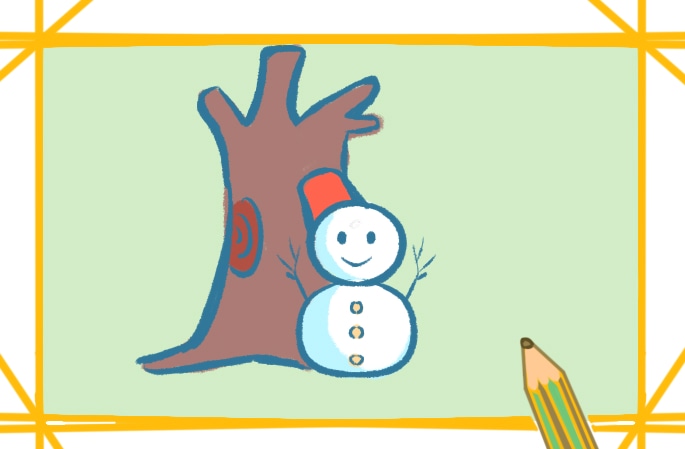 可爱的雪人简笔画教程步骤图片