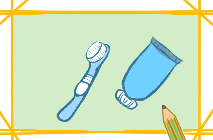 简单可爱的牙刷简笔画图片教程步骤
