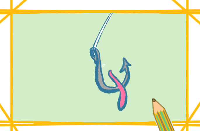 简单普通的鱼钩简笔画图片教程步骤