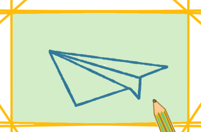 美好的纸飞机上色简笔画图片教程步骤