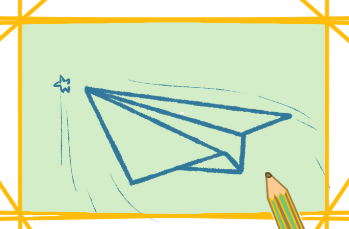 漂亮的纸飞机上色简笔画图片教程步骤