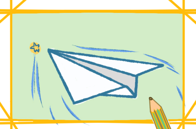 飞翔的纸飞机上色简笔画图片教程步骤