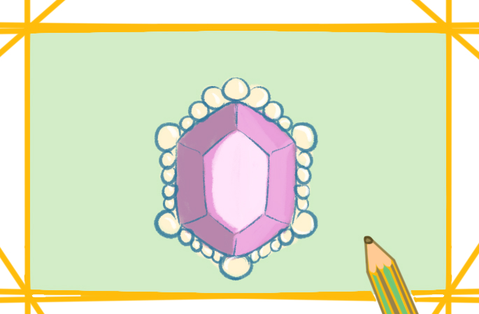 漂亮的紫宝石简笔画教程步骤图片