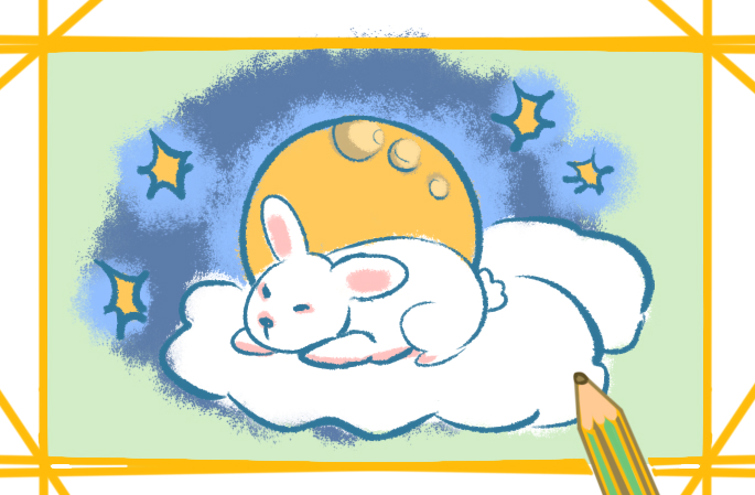 中秋节的玉兔和月亮简笔画图片教程步骤