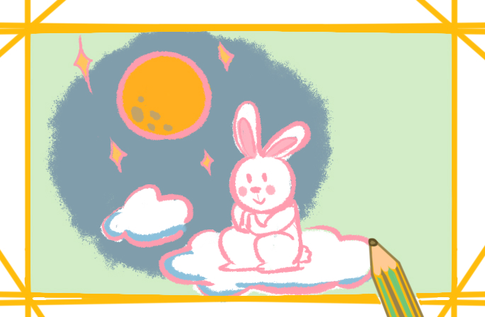 中秋节的玉兔原创简笔画图片教程步骤
